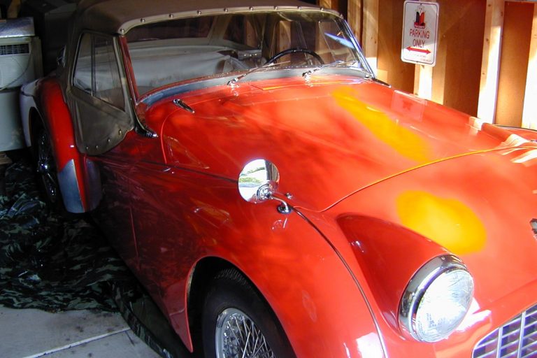 Vehicle inside the "spare" garage built in West Bend, Wisconsin